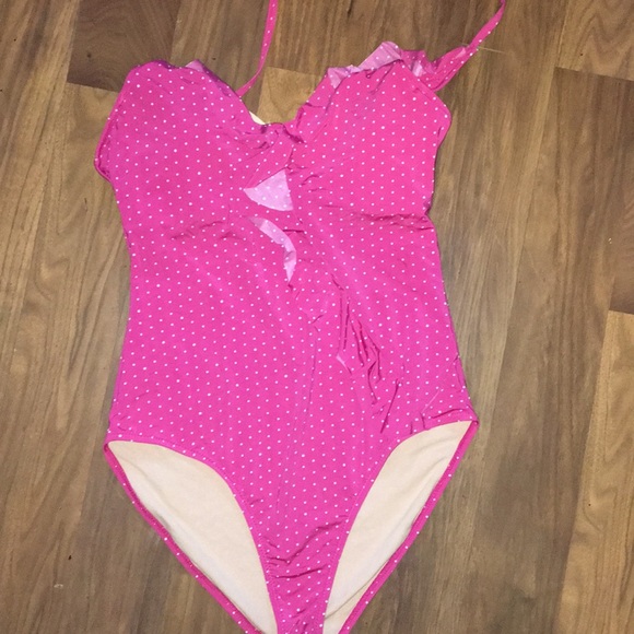 Garnet Hill Other - Garnet hill polka dot 1 piece swimsuit 12 pink